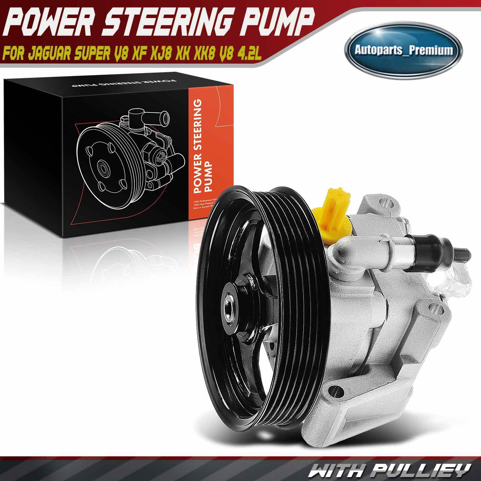 Power Steering Pump w/ Pulley for Jaguar Super V8 XF XJ8 XK XK8 V8 4.2L C2C34135
