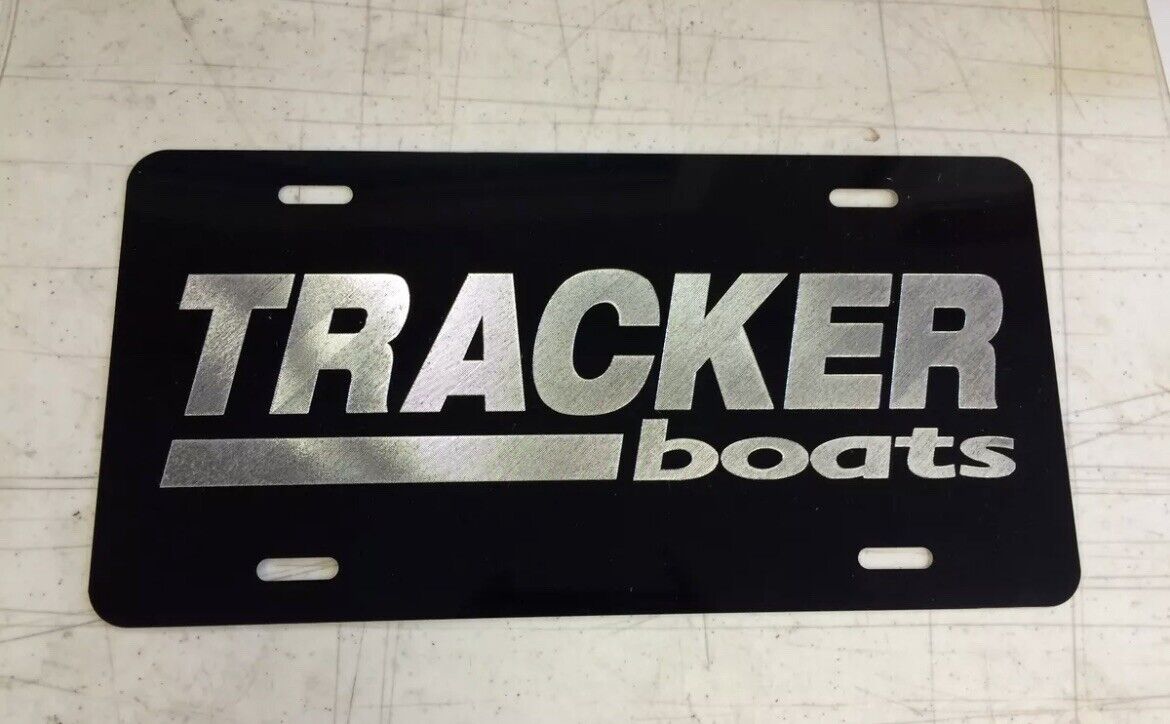 Tracker Boats LOGO Car Tag Diamond Etched on Aluminum License Plate