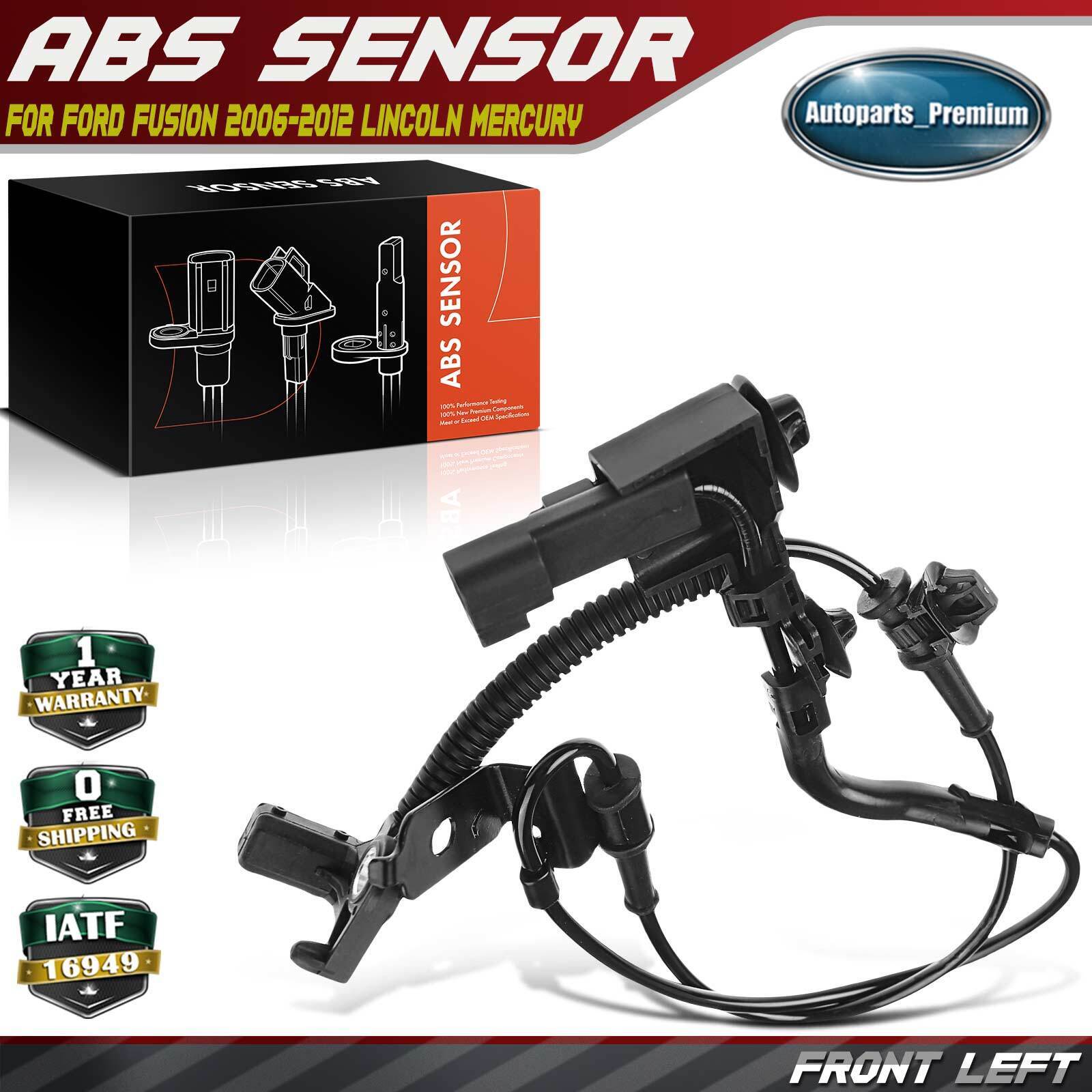 ABS Wheel Speed Sensor for Ford Fusion Lincoln MKZ Mercury Milan Front Left LH