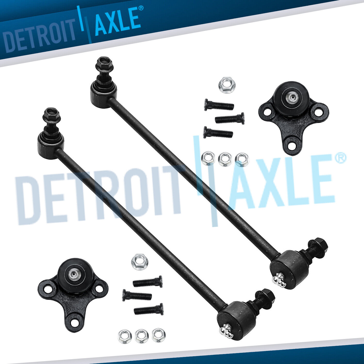 Front Lower Ball Joint Set & 2 Front Sway Bar End Links for VW Jetta Golf A3 EOS