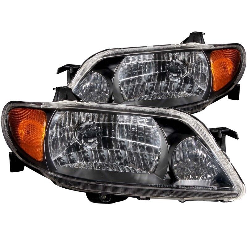 ANZO for 2001-2003 Mazda Protege Crystal Headlights Black - anz121107