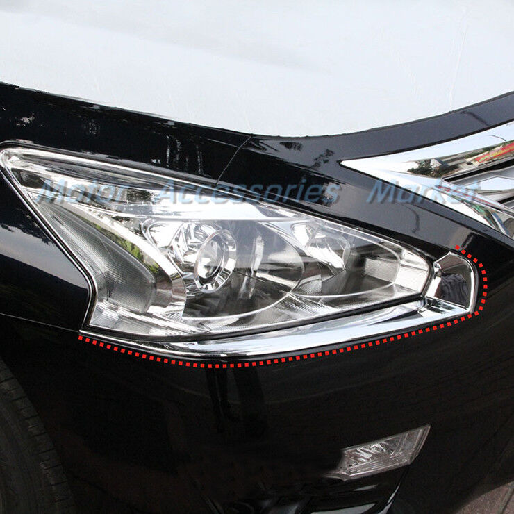 New Chrome Front Light Cover Trim Eyelid for Nissan Altima 2013 2014 2015