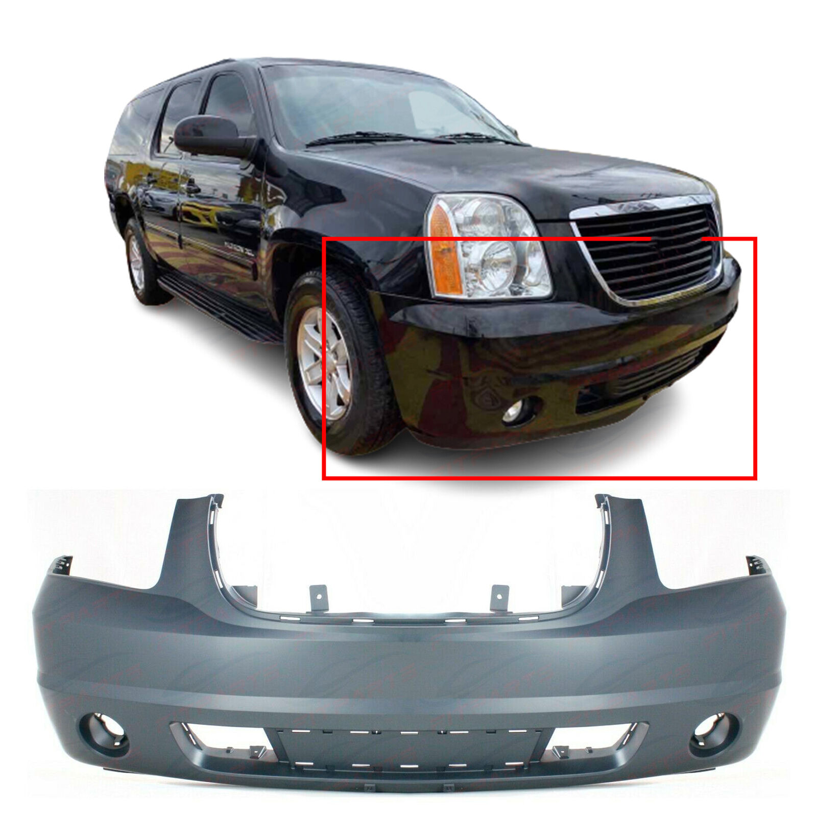 Front Bumper Cover For 2007-2014 GMC Yukon. Replacement GM1000818