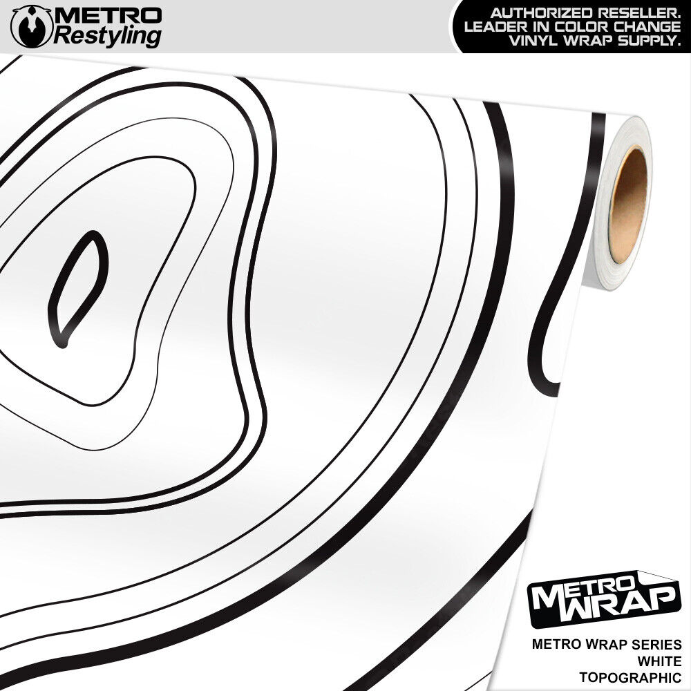 Metro Wrap Topographic White Premium Vinyl Film