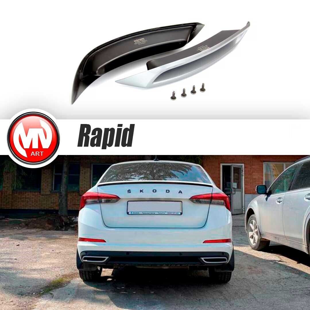 NEW Imitating Bumper Exhaust Covers(Pads) Silver Gloss for Skoda Rapid 2020-2022