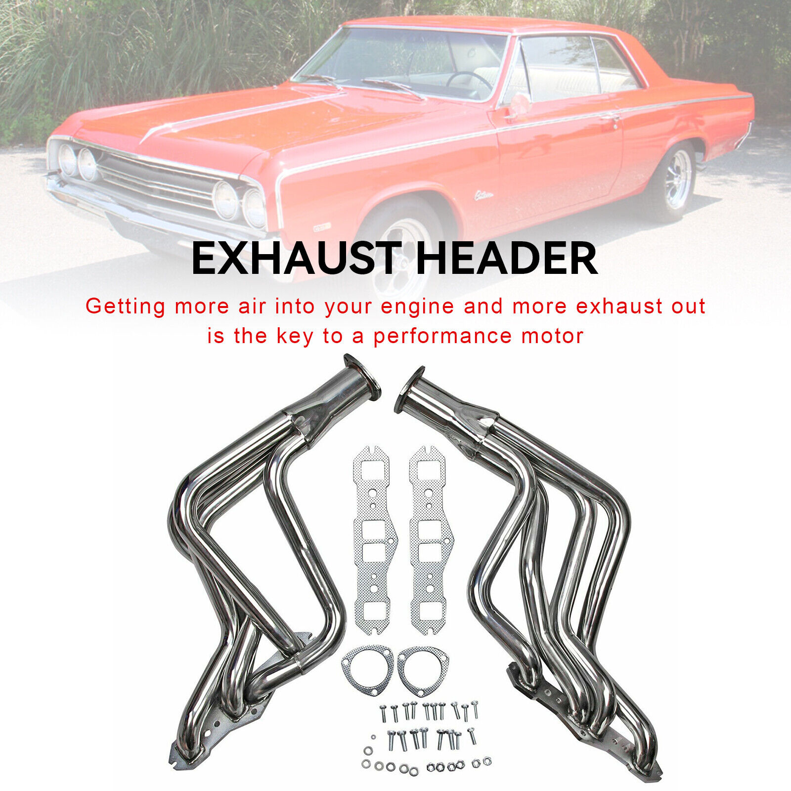 1× Exhaust Header Kit For Oldsmobile Vista Cruiser & Delta 88 & Cutlass & 442 US