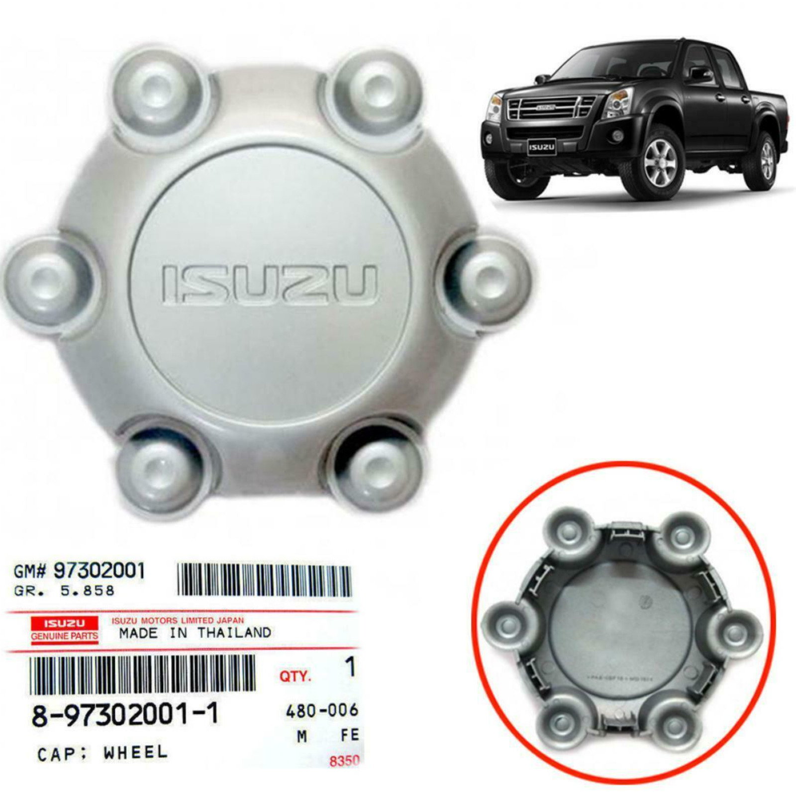 Genuine Wheel Center Cap Cover Hub For 2008-2011 ISUZU D-MAX Rodeo MU-X V-Cross