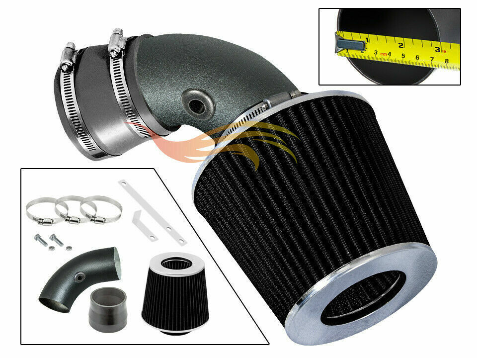 BCP RW GREY For 96-99 BMW Z3 318i 318is 318ti 1.9L Air Intake System +Filter