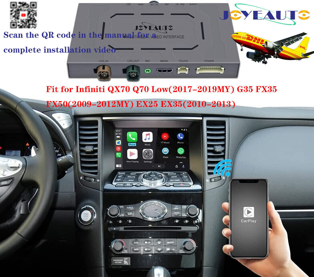 JoyeAuto Infiniti FX50 FX35 EX35 WiFi Wireless Apple CarPlay Wired Android Auto