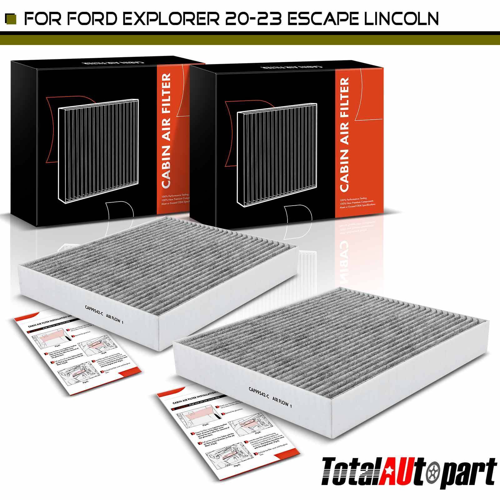 New 2Pcs Activated Carbon Cabin Air Filter for Ford Explorer Escape Bronco Sport