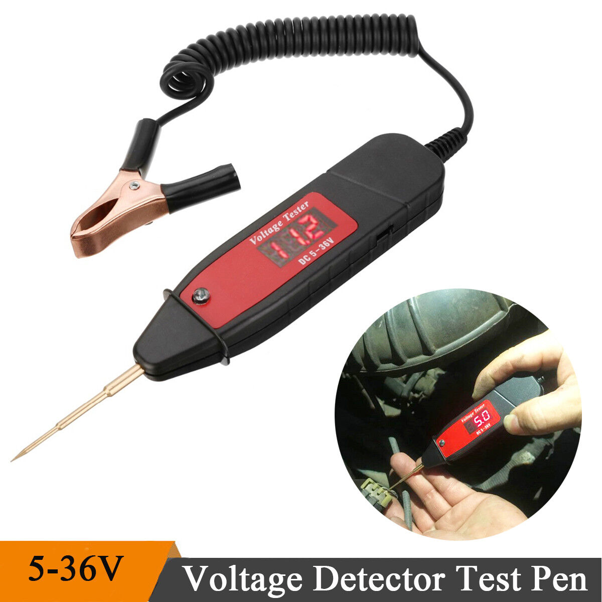 Digital Car Fuse Electric Circuit Probe Tester 5-36V Voltage Detector Test Pen