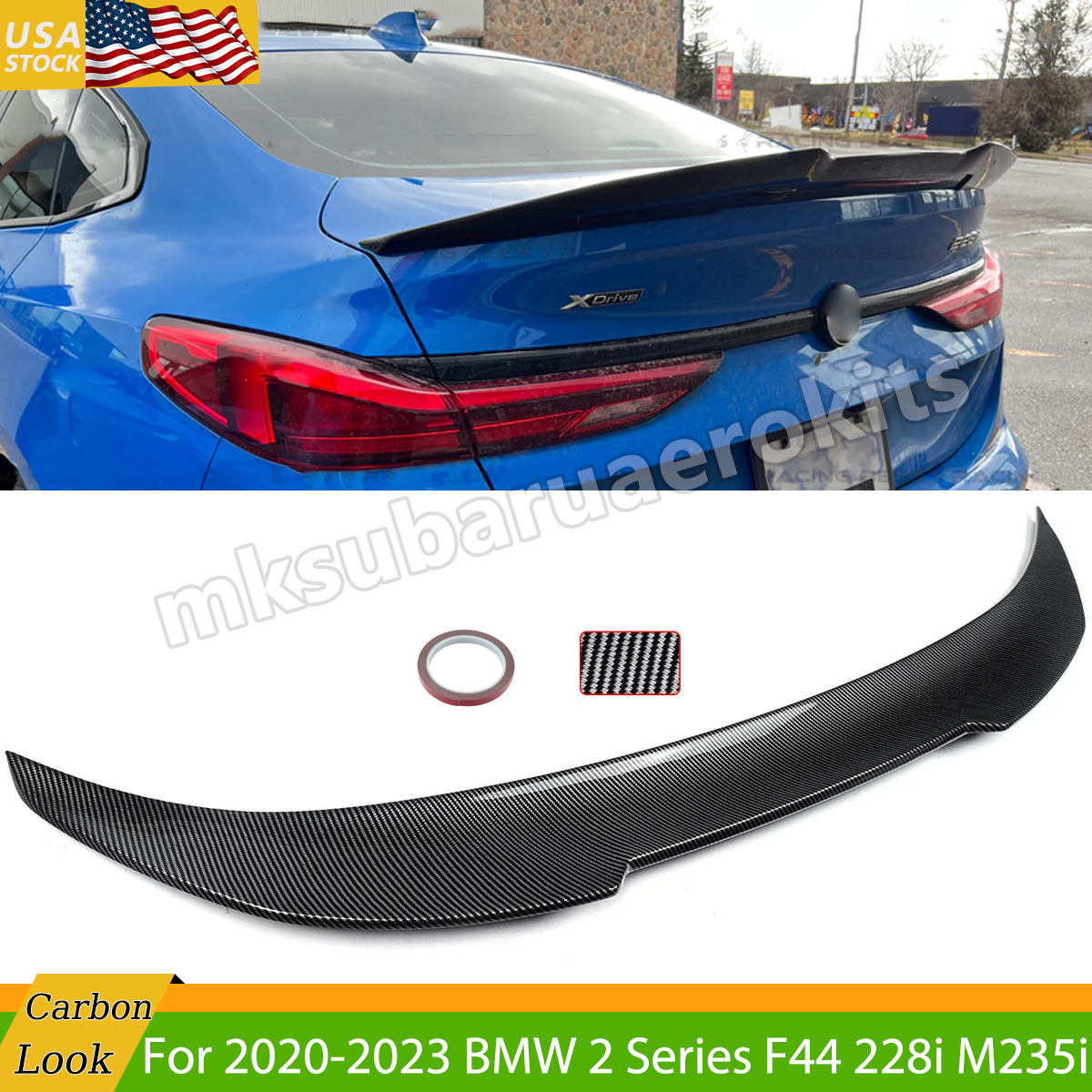 PSM Rear Spoiler Lip Wing Carbon Look For 2020-2023 BMW 2 Series F44 228i M235i