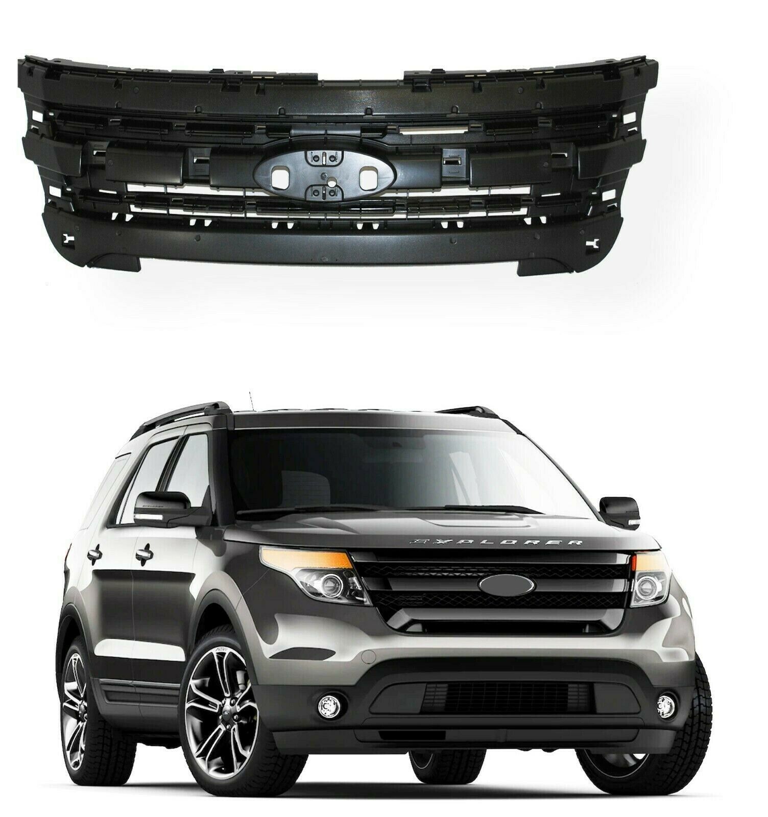 For 2011 2015 Ford Explorer Front Inner Grill Grille Mounting Header Panel Black