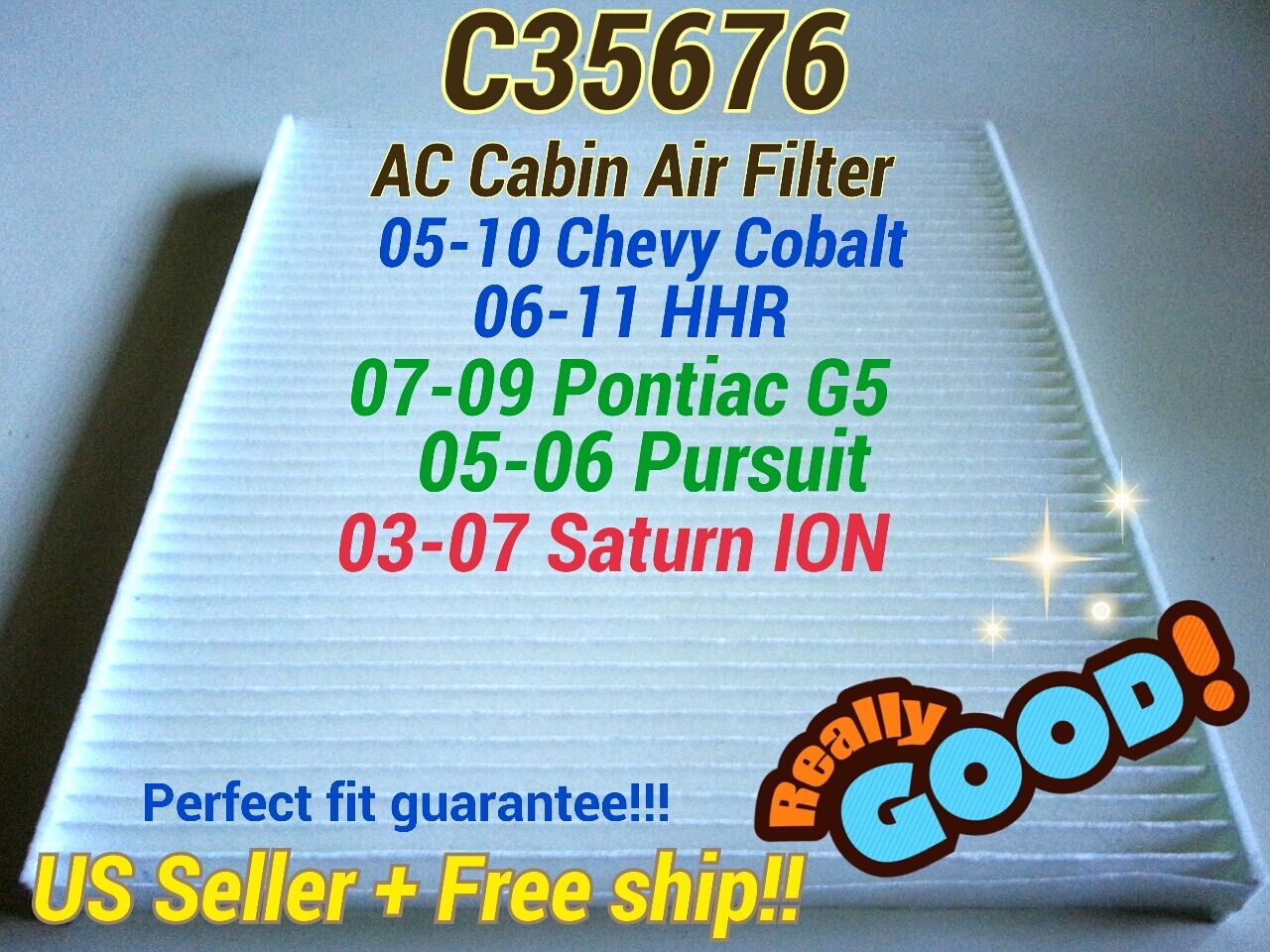 C35676 AC CABIN AIR FILTER for CHEVY COBALT HHR PONTIAC G5 PURSUIT SATURN ION
