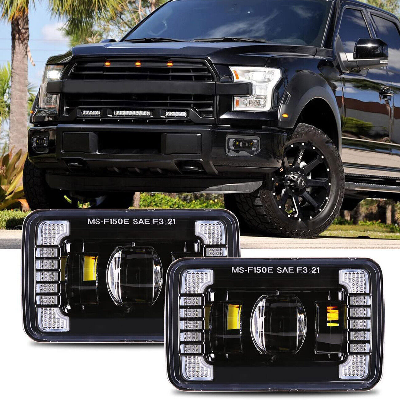 LED Fog Lights for 2015-2020 Ford F150 2017-2018 Ford F250 Super Duty with DRL