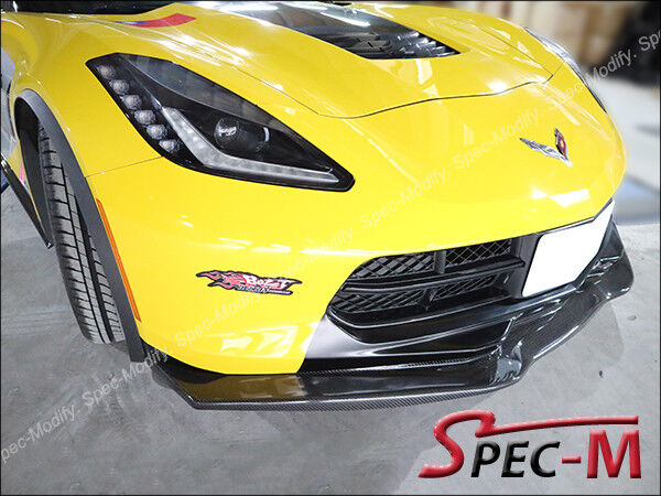 2014+ Corvette C7 Z06 Stingray R1 Extend Carbon Fiber Front Bumper Lip CF
