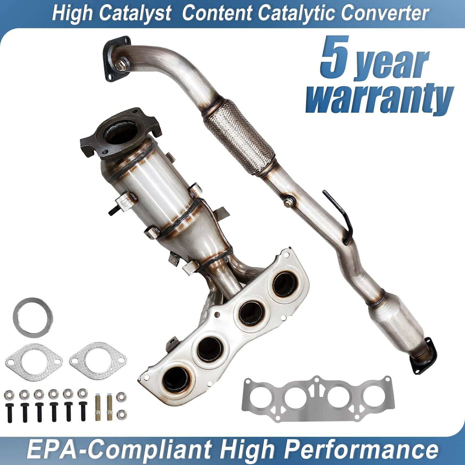 Front + rear 2002 - 2006 Toyota Camry 2.4L Exhaust Catalytic Converter Highflow