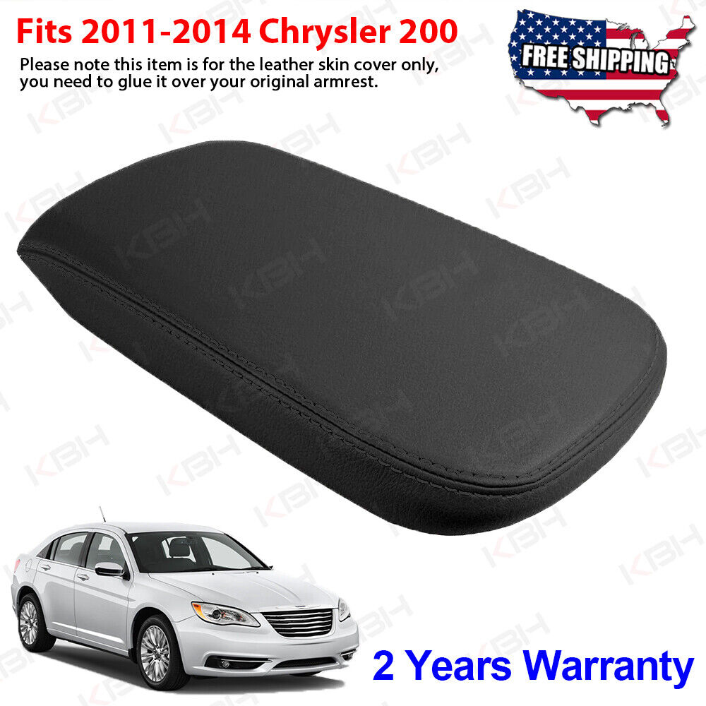 Fits 2011 2012 2013 2014 Chrysler 200 Console Lid Armrest Vinyl Cover Black