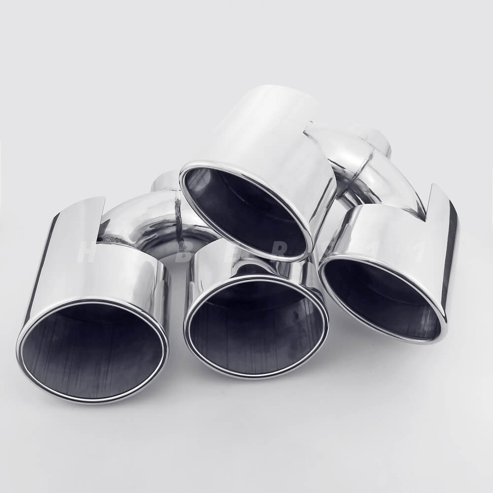 Quad Oval Outlets BENZ AMG C63 LOOK W204 C300 C350 Stainless Steel Exhaust Tips