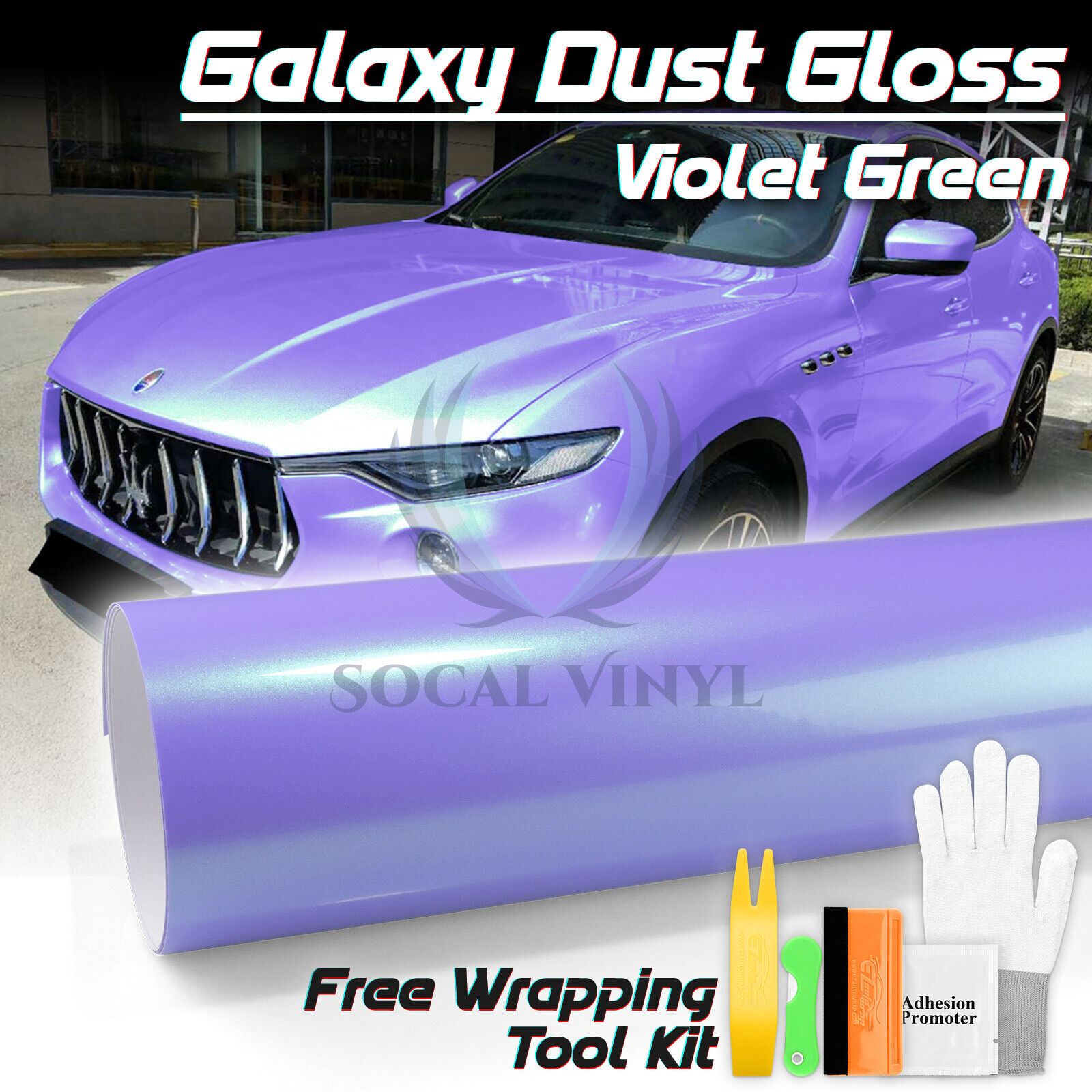 Galaxy Dust Gloss Violet Green Metallic Sticker Decal Vinyl Wrap Sheet Film DIY