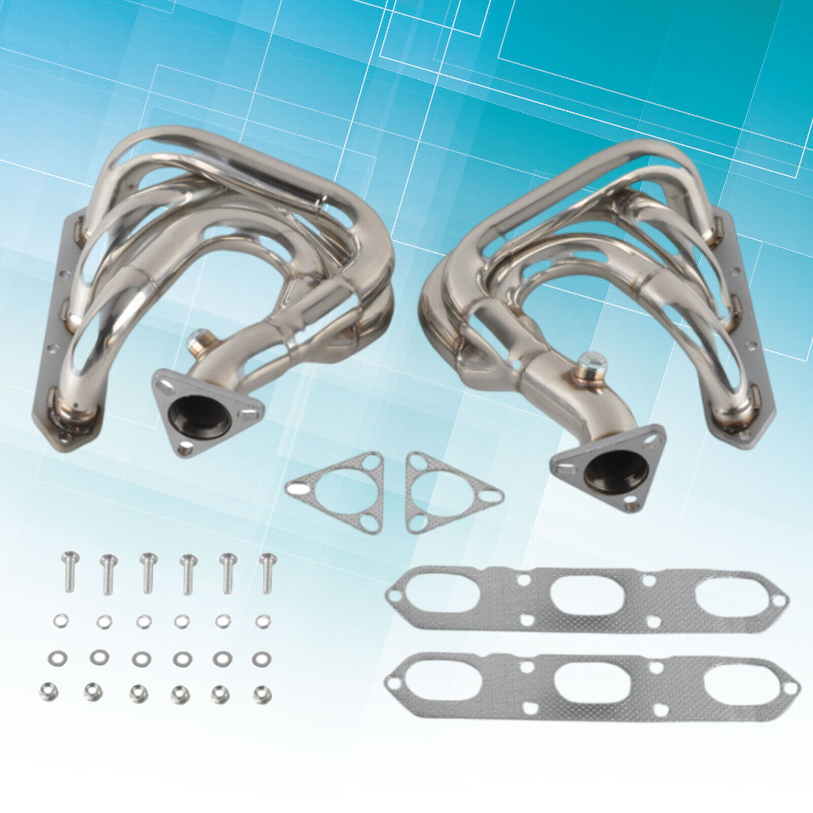 SS Stainless Steel Headers Fits Porsche Boxster 986 1997-2004 2.5L 2.7L 3.2LY0