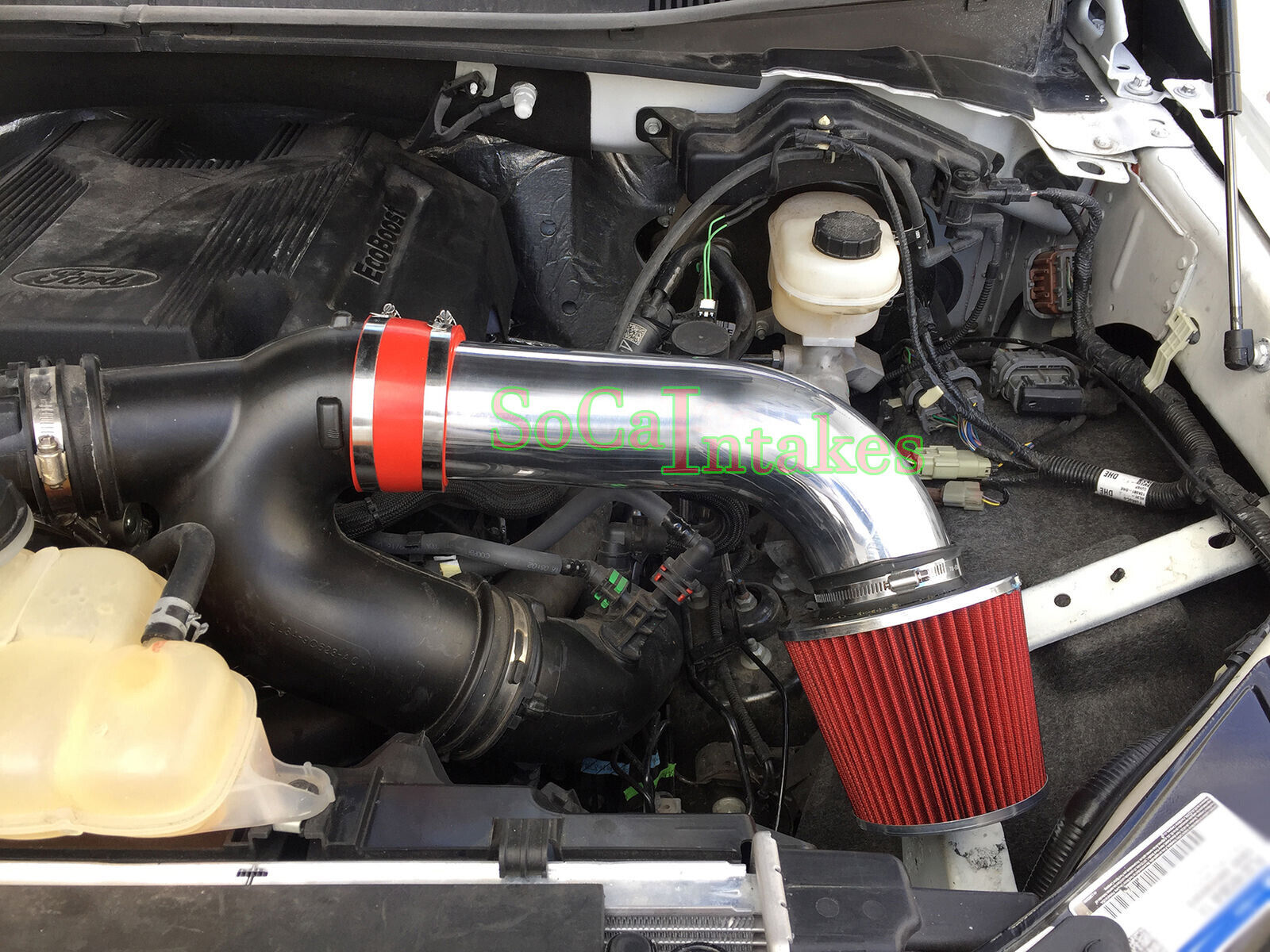Red Air Intake Kit & Filter For 2017-2018 Ford F-150 3.5L V6 Ecoboost
