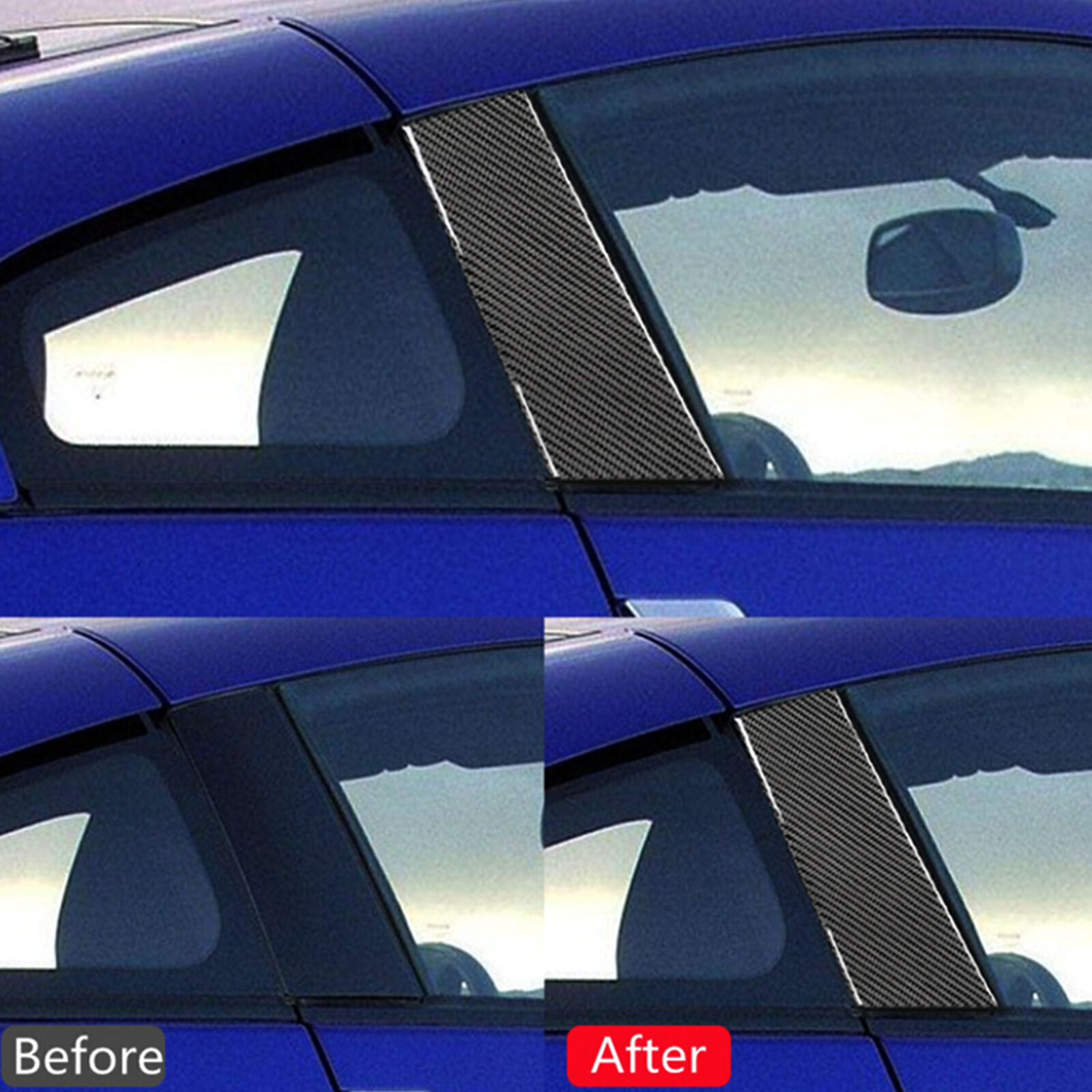 Carbon Fiber Door Trim B-Pillar Panel Cover Fits For 03-06 Nissan 350Z Z33 Coupe