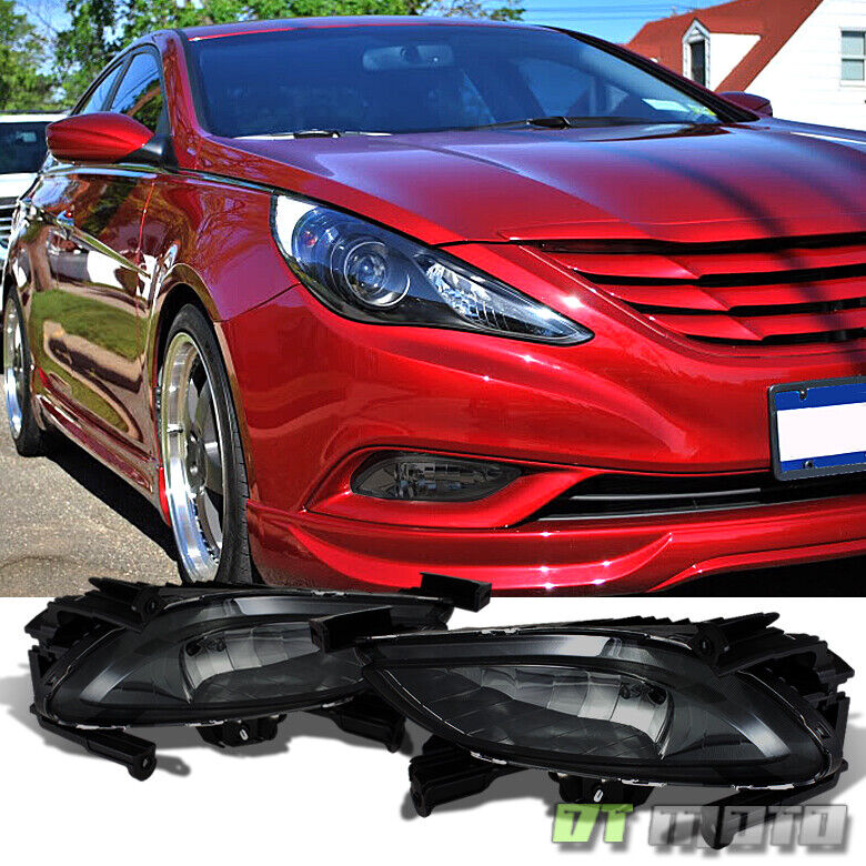 Left+Right For 2011-2013 Sonata Driving Bumper Smoked Fog Lights w/ Switch+Bulbs