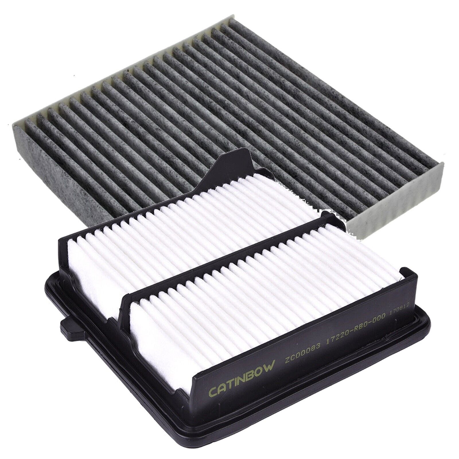 CARBONIZED Cabin + Engine Air filter For HONDA FIT 09-14 Fast Shipping Great Fit