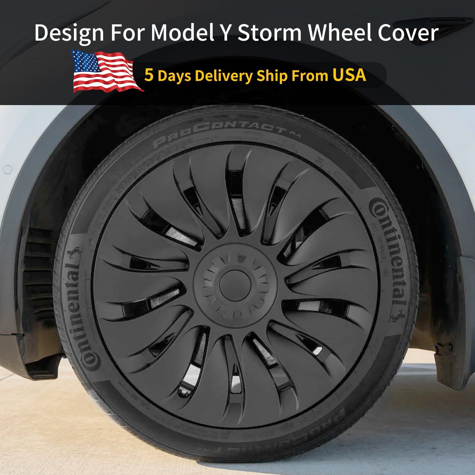 Wheel Cover Model Y for Tesla Model Y Hubcap 19 Inch 4PCS Storm Wheel Cover Cap