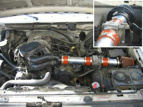 BCP RED 1994 1995 1996 Ford F150 Bronco 5.0L 5.8L Short Ram Air Intake + Filter
