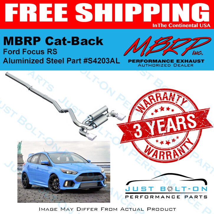 MBRP Aluminized 2016-2018 Ford Focus RS 3in Cat Back Dual Outlet Exhaust S4203AL