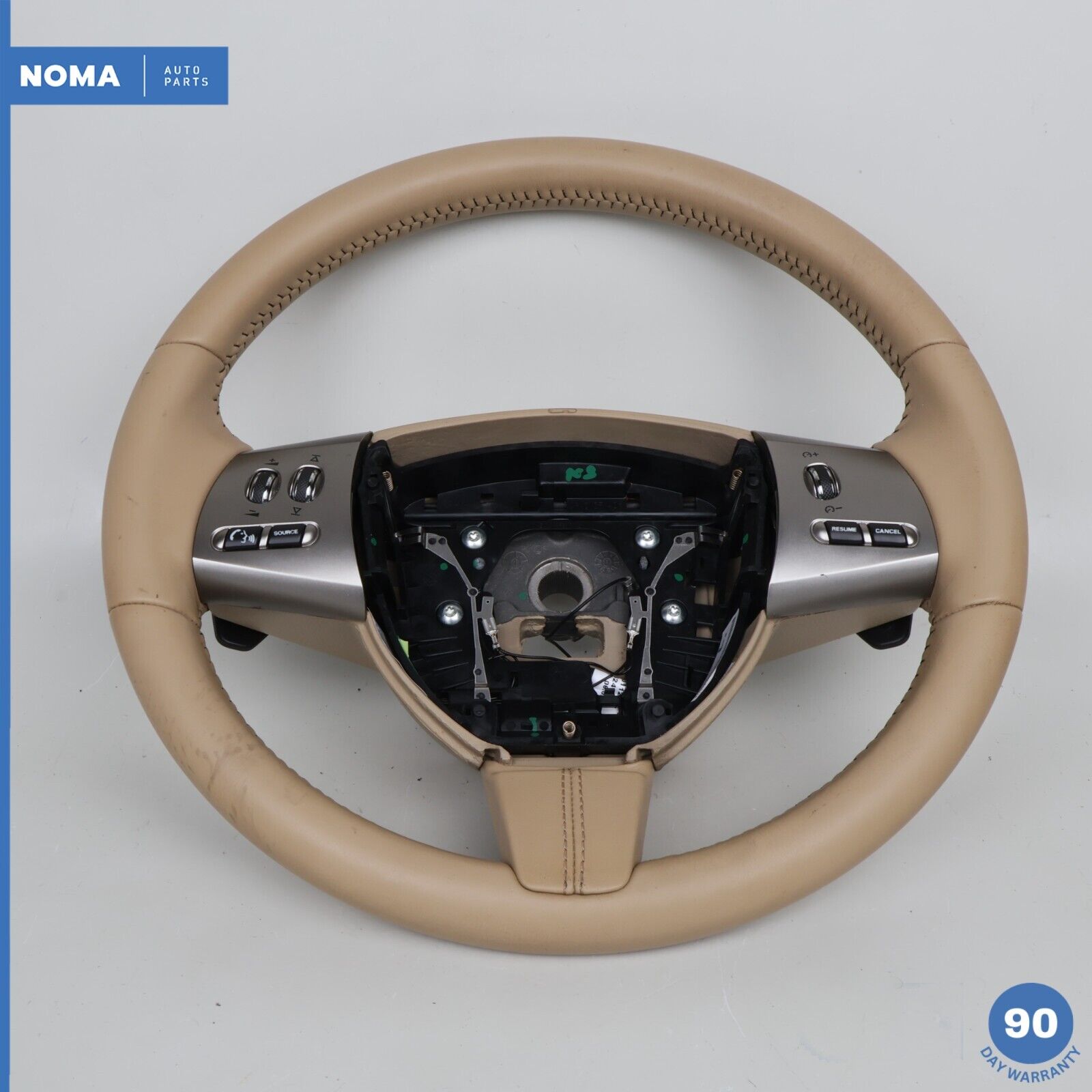 10-11 Jaguar XK X150 LHD Leather Steering Wheel w/ Paddle Shifter Beige YGL OEM