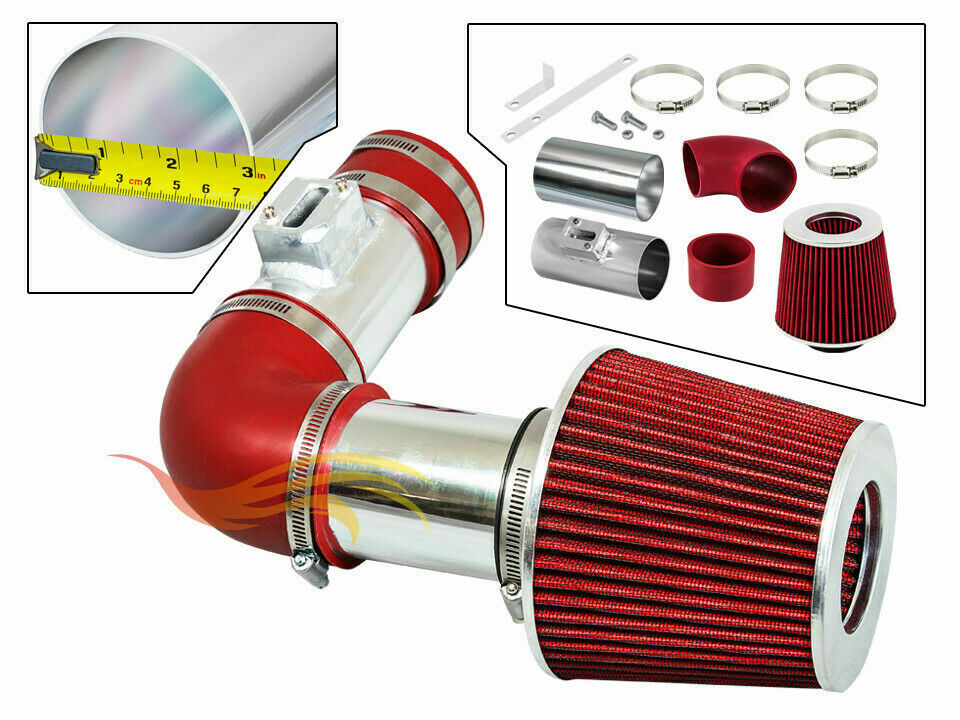 BCP RED For 2007-2011 Acura RDX 2.3L DOHC Turbo Ram Air Intake Kit + Filter