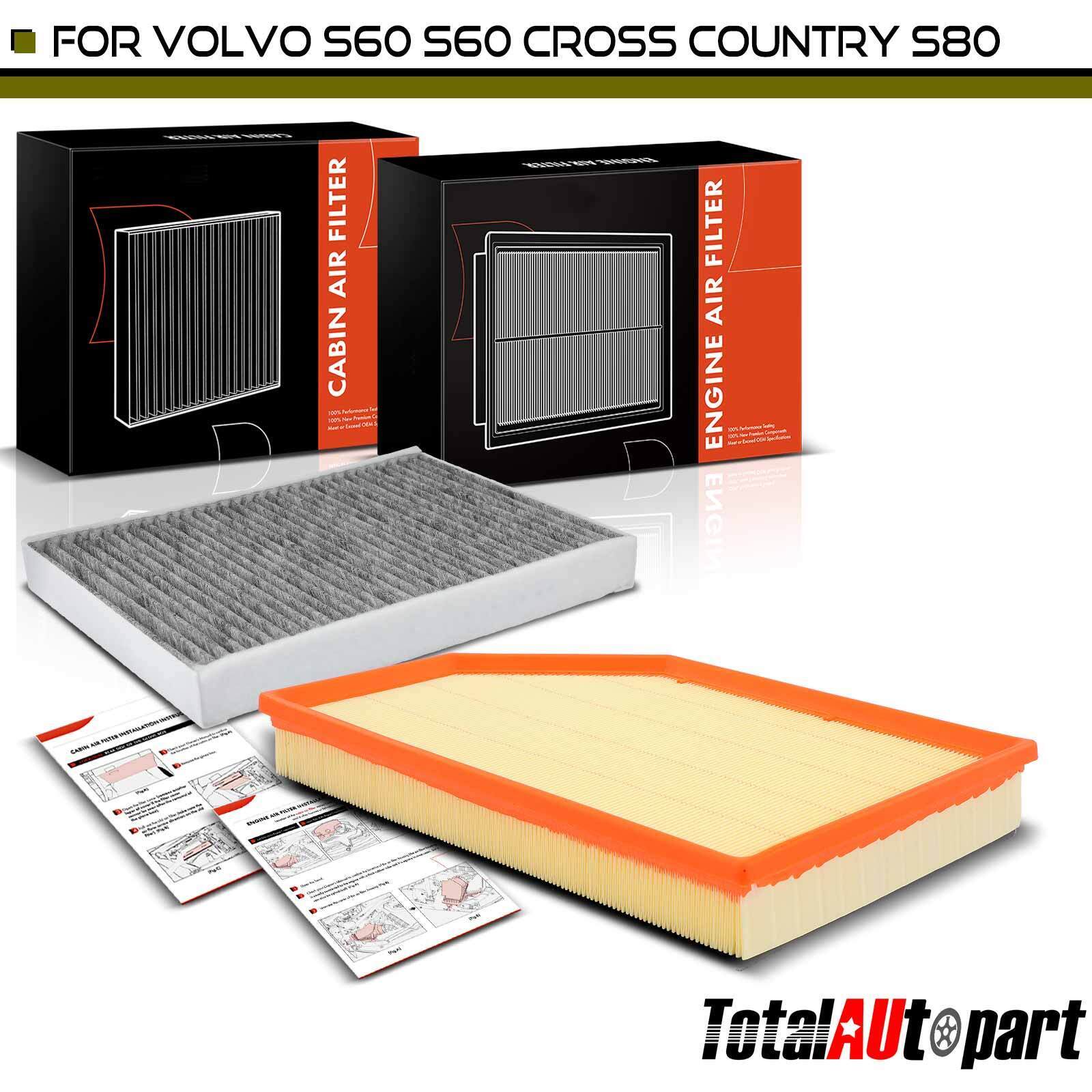 Engine & Activated Carbon Cabin Air Filter for Volvo S60 S80 V60 Cross Country