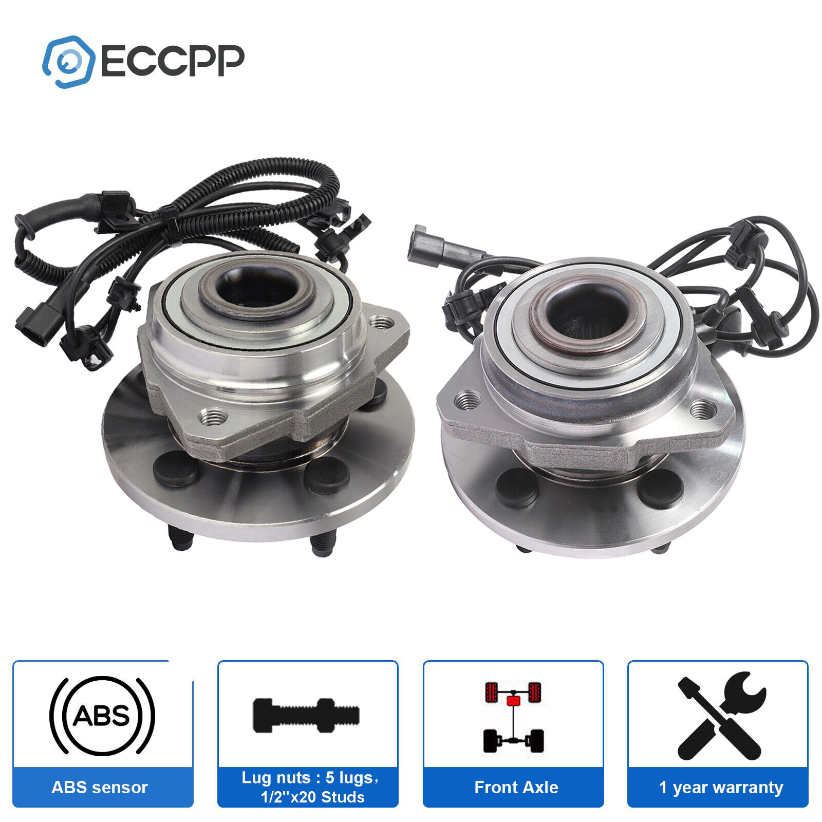 2 Pcs Wheel Hub Bearing Assembly Front For Jeep Liberty 2002-2006 2007 w/ ABS