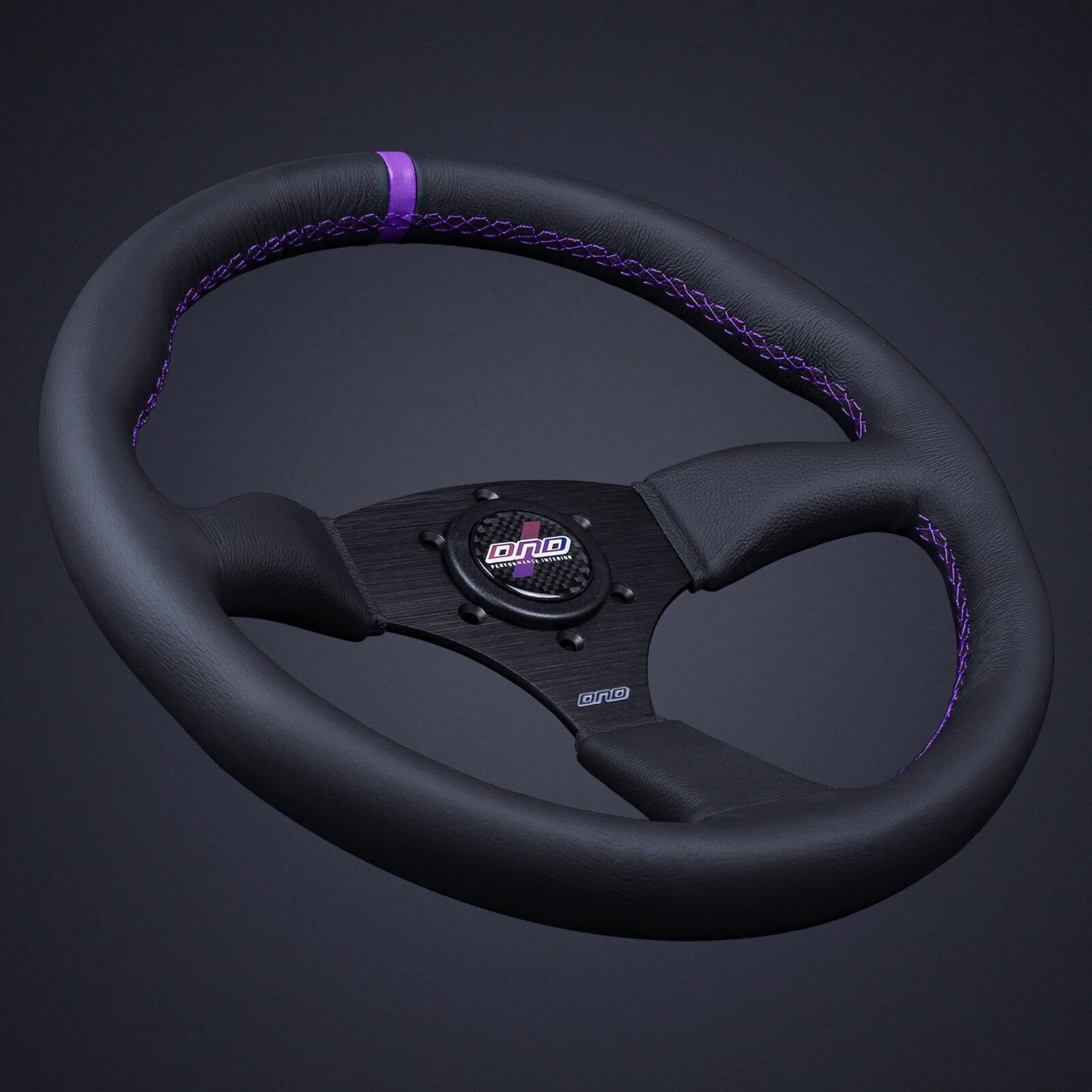 DND Performance 50mm Leather Purple Stitch Touring Steering Wheel (LTW-PR)