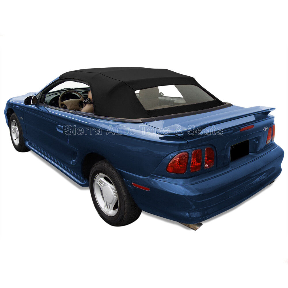 Ford Mustang Convertible Soft Top, 1994-2004, w/ Heated Window, Saicloth, Black