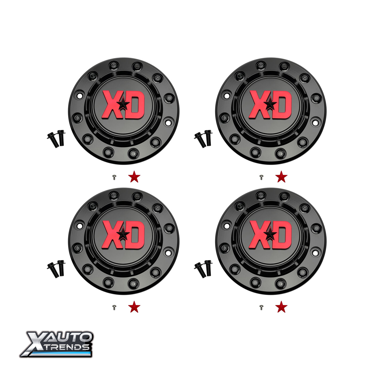 4 x XD Series Wheel Center Cap Satin Black - 17