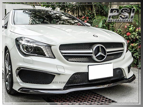 Mercedes-Benz W117 C117 Carbon Fiber Front Bumper Lip Add-on Cover CLA45 Only