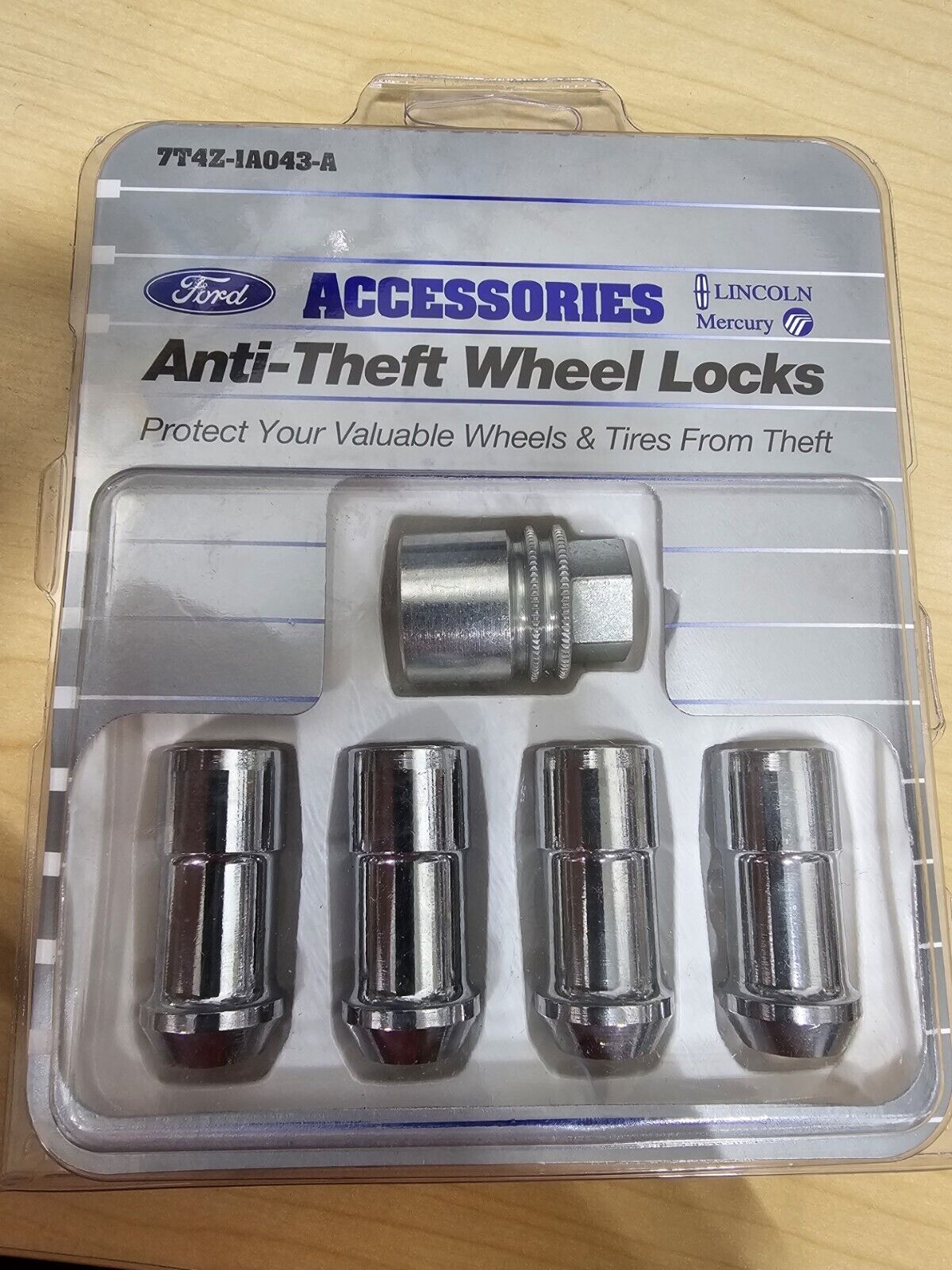 7T4Z-1A043-A Ford Accessory Anti-Theft Wheel Locks NEW
