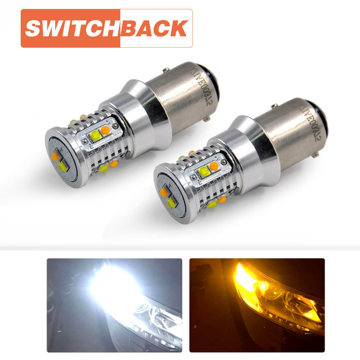 Switchback LED Front Turn Signal Light Bulbs 1157 2357 Amber White Free Return