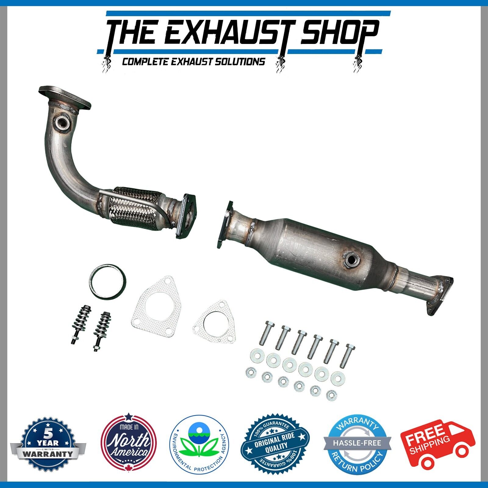 FITS: 2003-2007 HONDA ACCORD 2.4L FRONT FLEX PIPE AND CATALYTIC CONVERTER