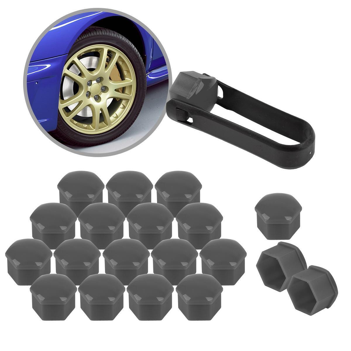 20 Grey Wheel Lug Nut Center Cover Caps + Tool for Audi A1 A3 A4 A5 A6 A7A8 Q5