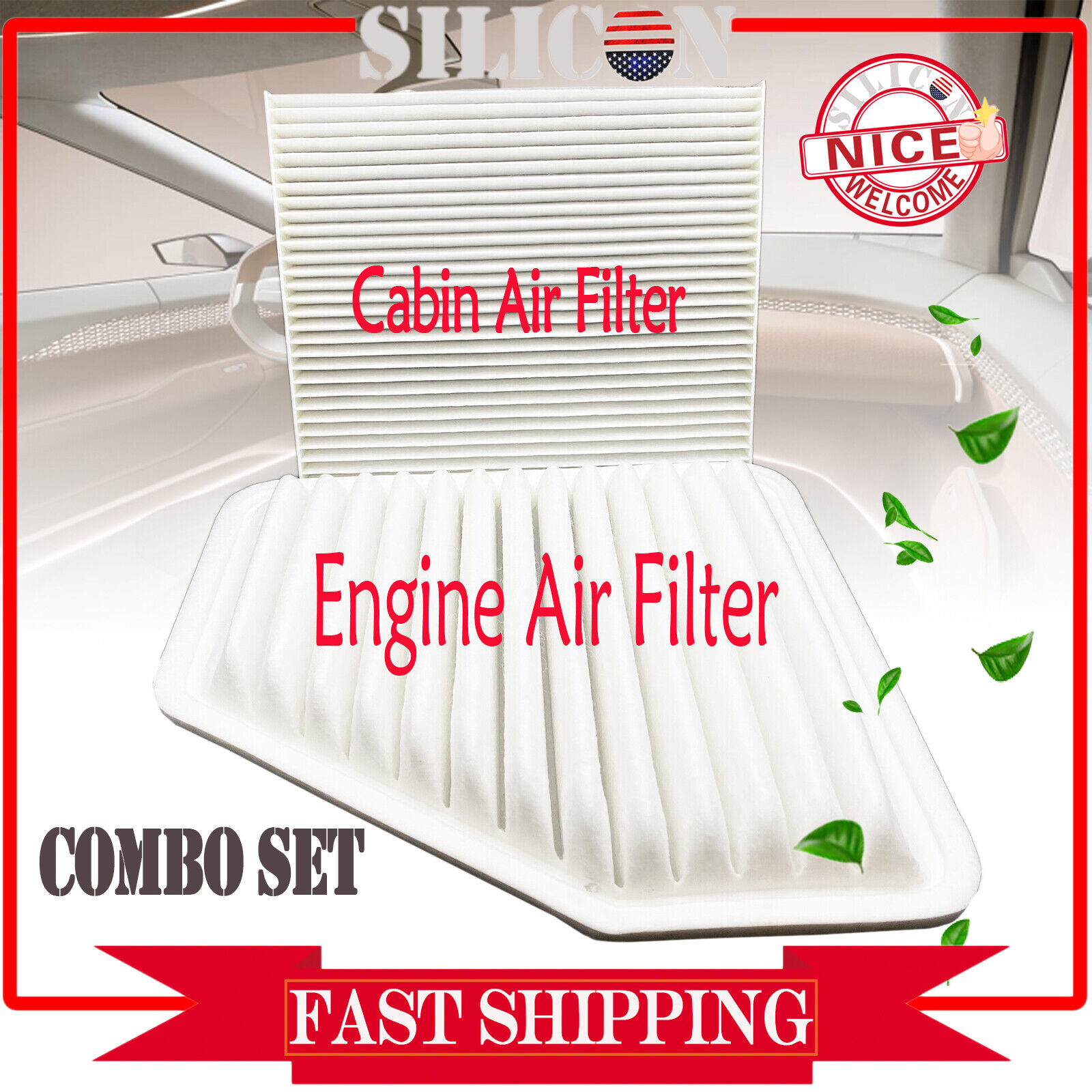Engine & Cabin Air Filter Combo Set For TOYOTA RAV4 2006-2012 17801-YZZ06