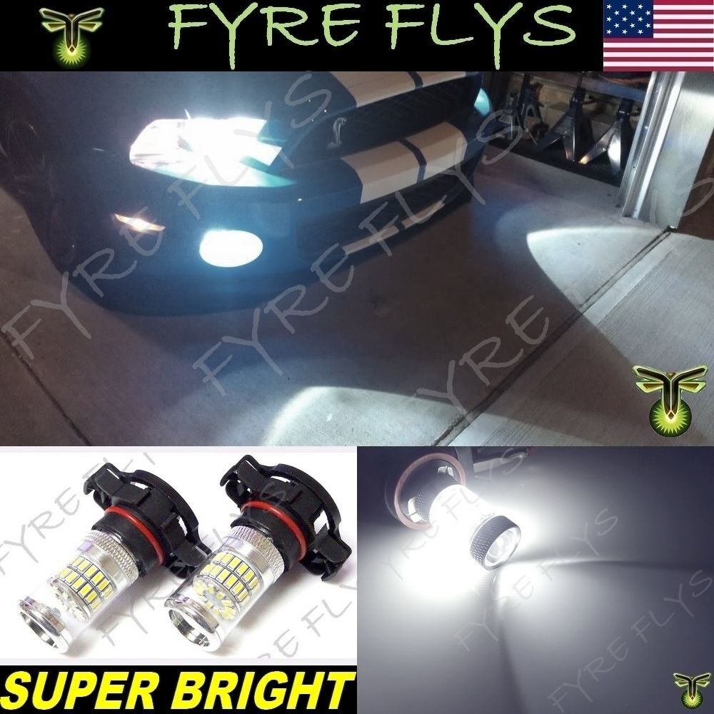 2 Super Bright Pure White LED Fog Lights for 2007-2014 Ford Mustang Shelby GT500