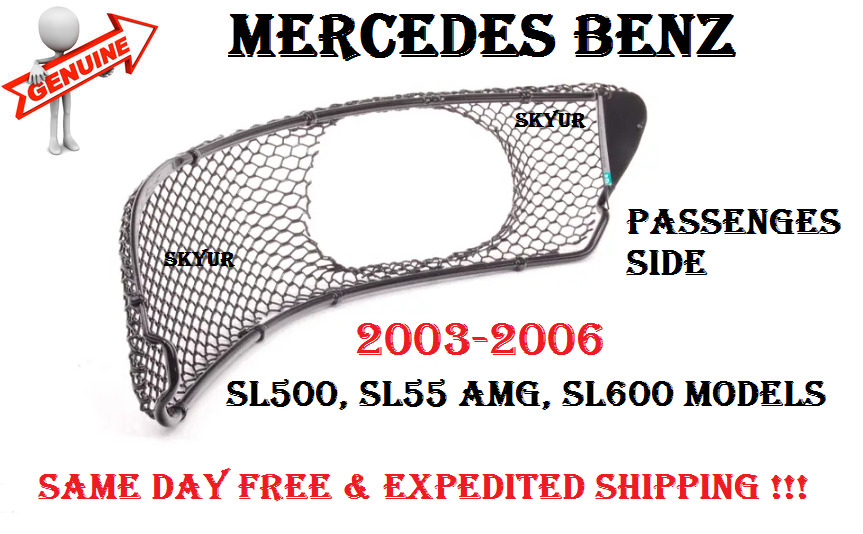 MERCEDES R230 SL500 SL55 SL600 AMG Front Bumper Cover Lower Right AMG Mesh Grill