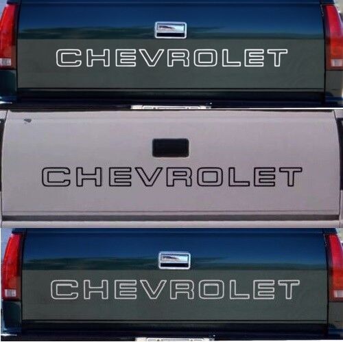 1 CHEVROLET Tailgate Truck Lettering 1500 Silverado Sticker Vinyl Decal B W SLVR