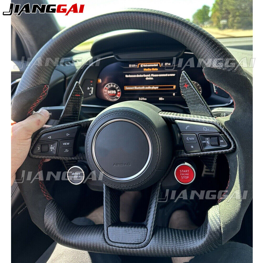 Matte Carbon Fiber Alcantara Steering Wheel For 16+ Audi TT TTRS R8 with CF Trim
