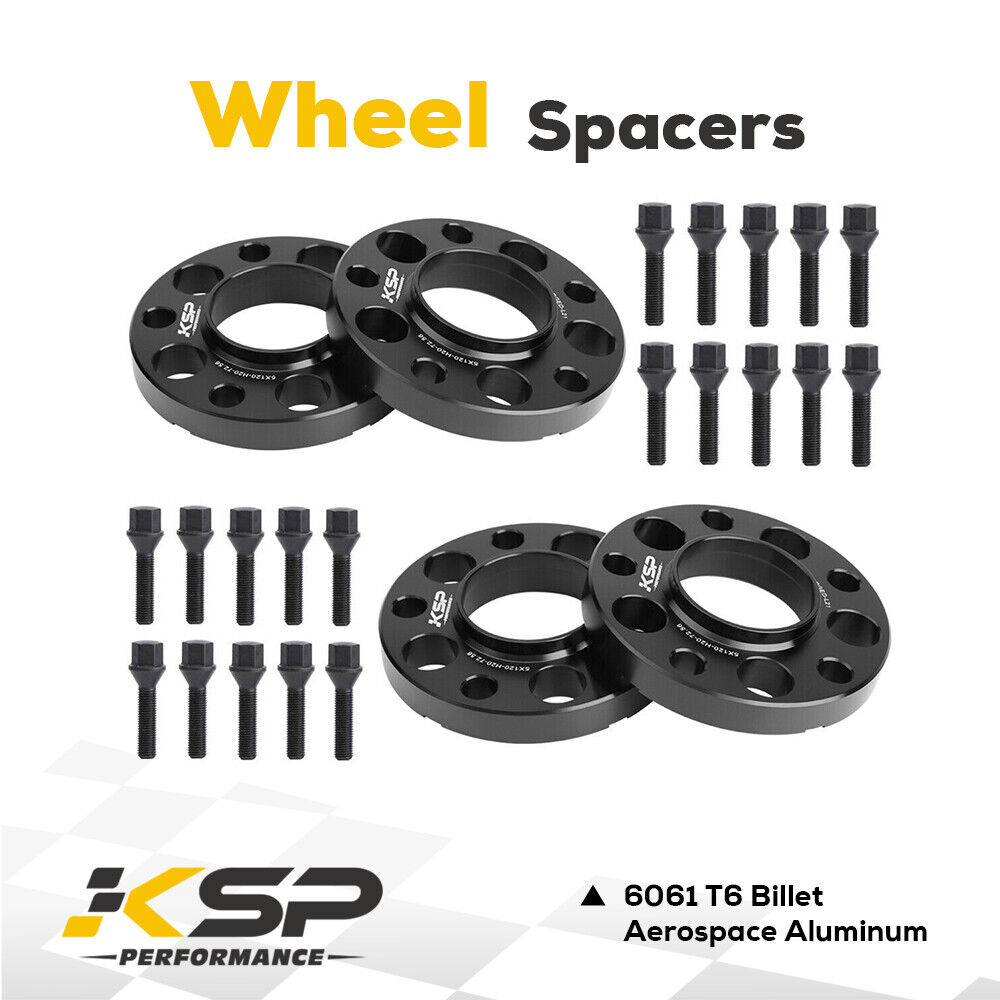 15mm 4PCS Wheel Spacers 5x120 72.56mm for BMW E36 E46 E90 E91 M3 E60 +20pc BOLTS